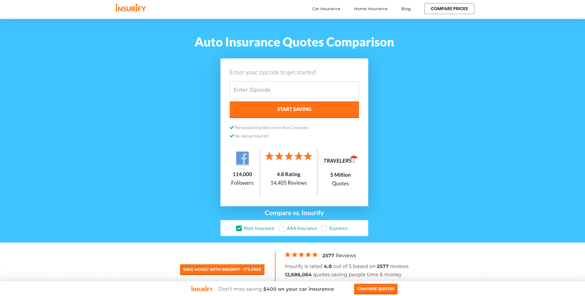 Insurify Car Insurance Quote Comparison Is It Legit The Zebra